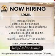 Loker Admin Palembang 2022 Terbaru 2024